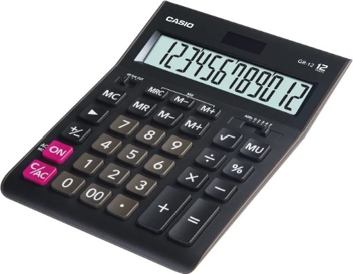Калькулятор CASIO GR-12-W-EP черный