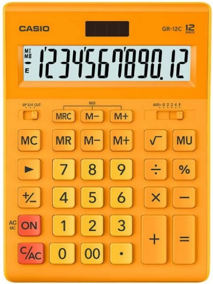 Калькулятор CASIO GR-12C-RG-W-EP желтый