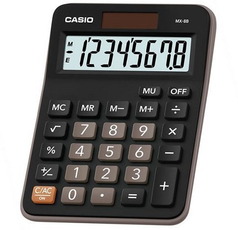 Калькулятор CASIO MX-8B-BK-W-EC черный