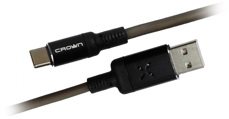 Кабель CROWN USB - USB Type-C 1 м CMCU-010C черный